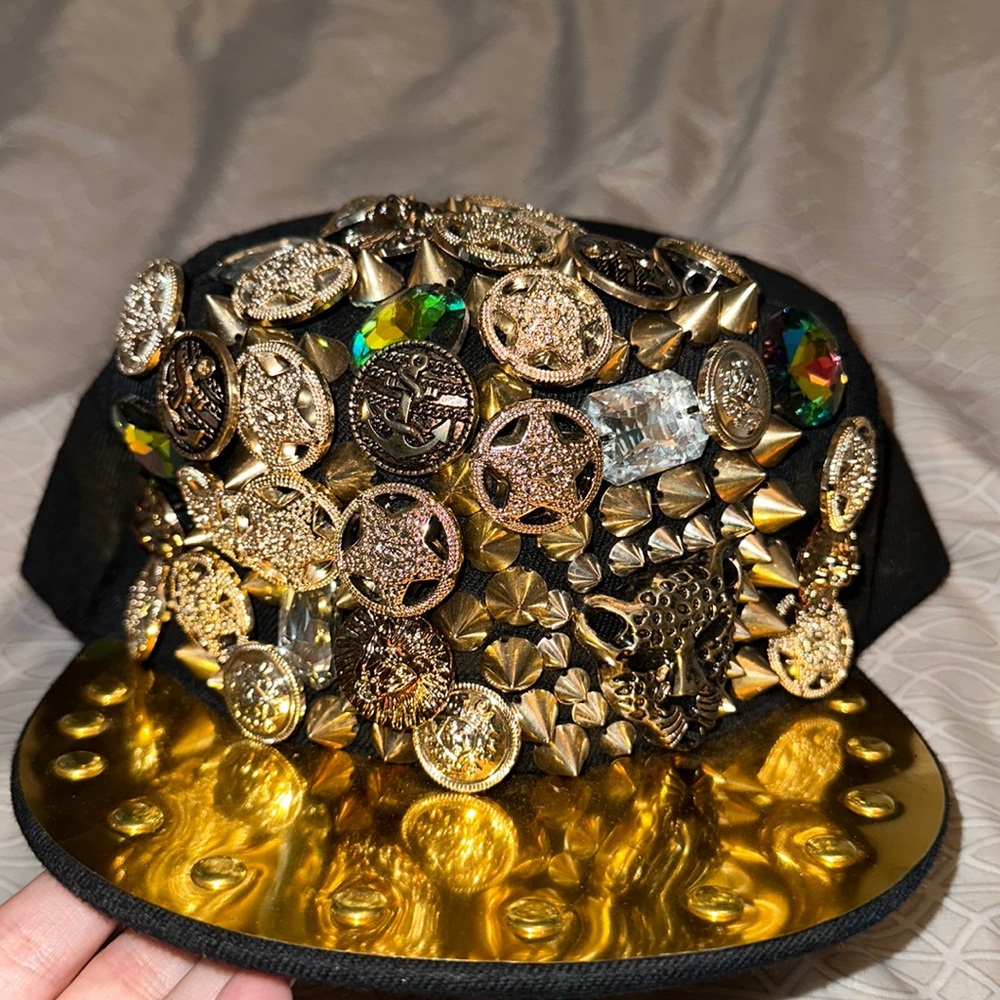 Custom made bejeweled SnapBack hat